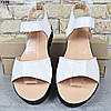 Босоніжки жіночі шкіряні Ailinda Україна, Білі босоніжки з натуральної шкіри на чорній підошві, фото 8