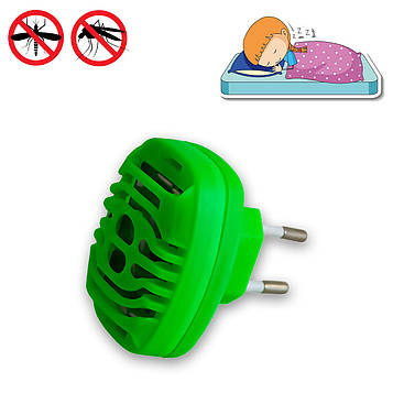 Фумігатор у розетку для пластин-таблеток Зелений прилад від комарів, засіб проти комарів у кімнаті (ST)