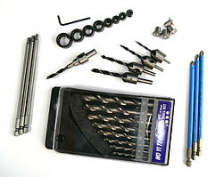 Свердла, фрези, біти, обмежувачі, накернювачі