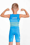 Трико для боротьби Berserk Sport Wrestler UKR approved UWW Kids Синій 4XS, фото 2