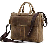 Мужской портфель из винтажной натуральной кожи Vintage 14066 коричневая кожаная сумка-портфель