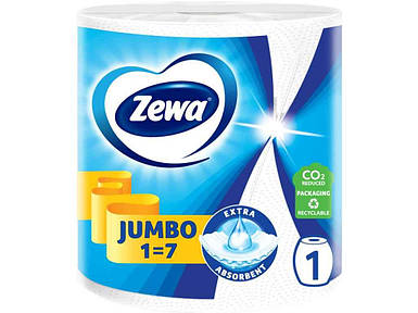 Рушники паперові 1рул Jumbo 325 відривів ТМ Zewa FG