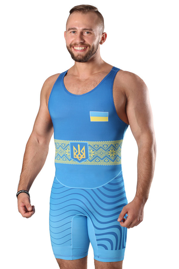 Трико для боротьби Wrestler Berserk Sport UKR approved UWW Синій L, фото 1