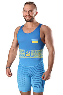Трико для боротьби Berserk Sport Wrestler UKR approved UWW Синій XL