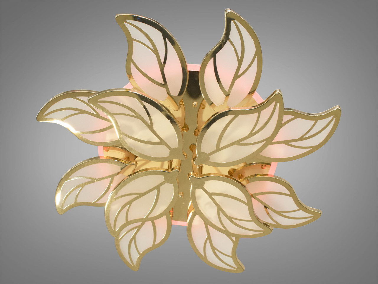 LED-люстра у вітальню з підсвіткою, колір золото, 180 W на 26 м2 8028-8+4G-LS