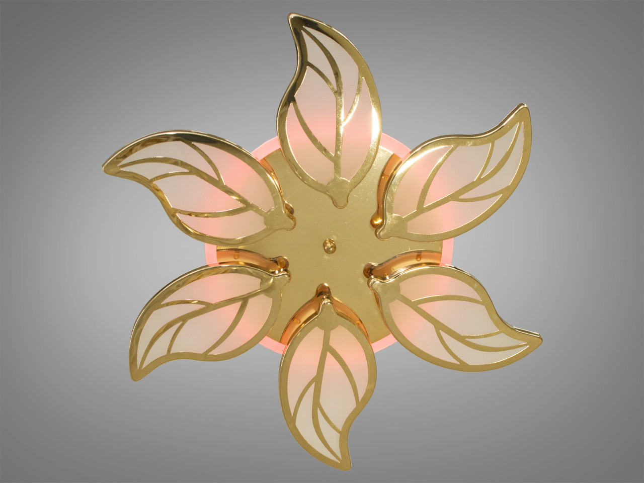 Акрилова LED люстра в спальню з пультом, колір золото, 105 W на 15 м2 8028-6G-LS