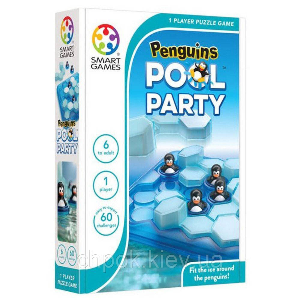 Настільна гра Пінгвіни на вечірці (Penguins Pool Party) ENG + правила УКР. Smart Games (SG 431)