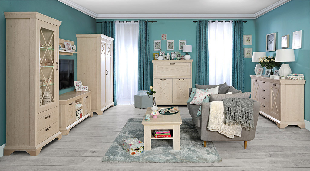 Вітальня Kashmir Загартоване скло, ручки металеві, Да, фото 1