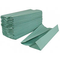 Полотенце бумажное Кохавинка V-сборка 1 слойное макулатурное зеленое 170шт
