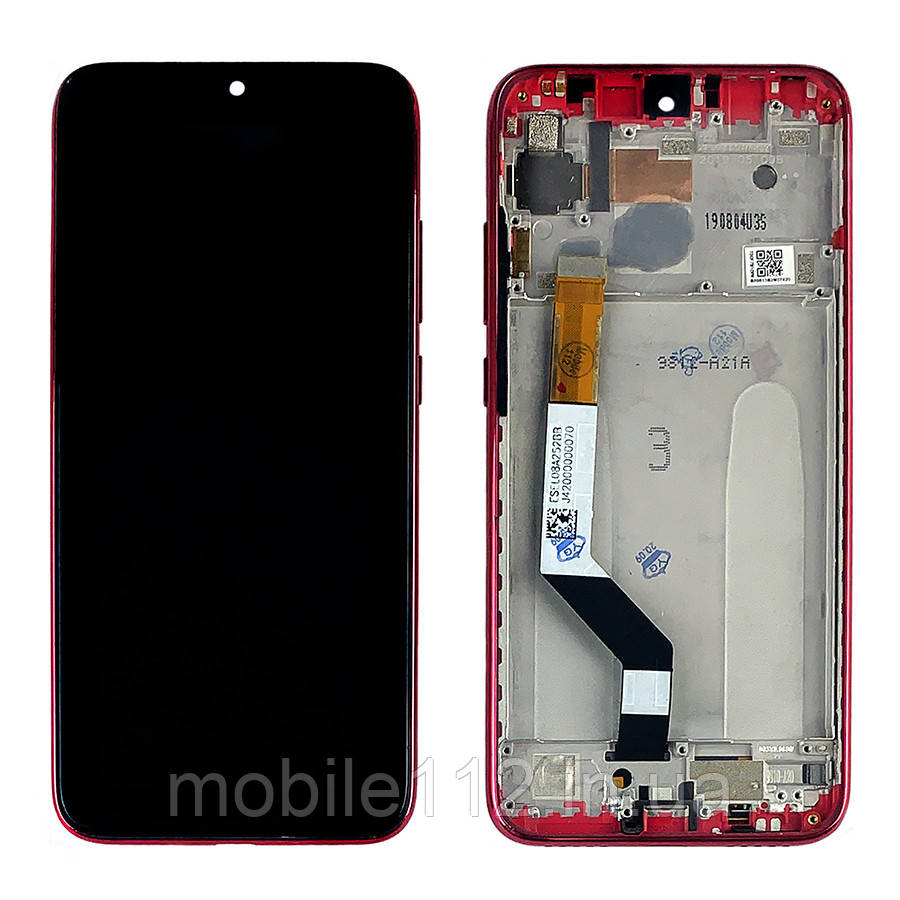 Екран (дисплей) Xiaomi Redmi Note 7 m1901f7g з тачскріном з червоною рамкою
