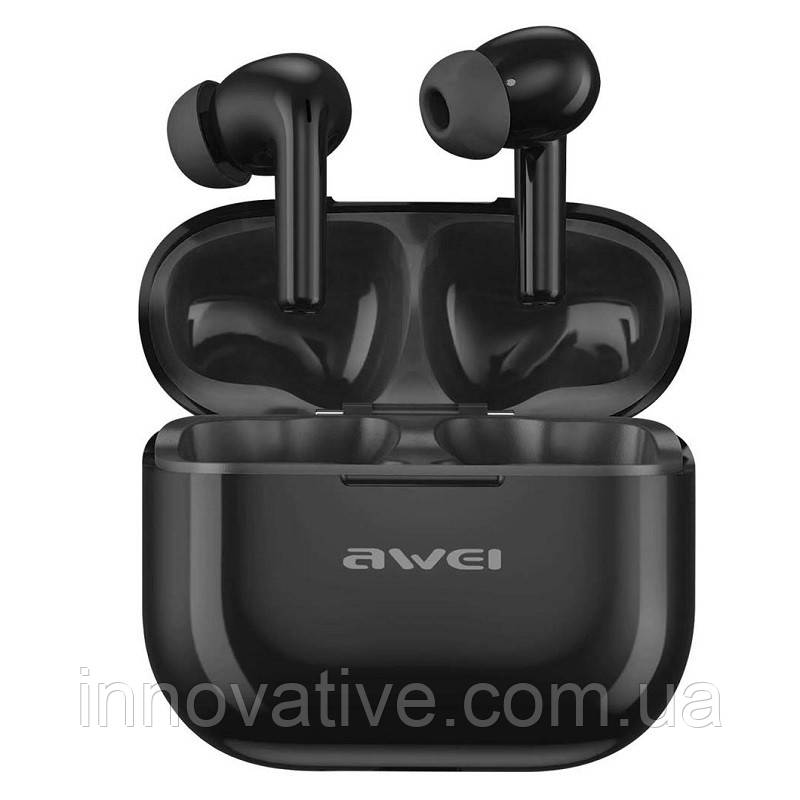 Бездротові Bluetooth-навушники Awei T1 Pro із зарядним блоком (Чорний), фото 1