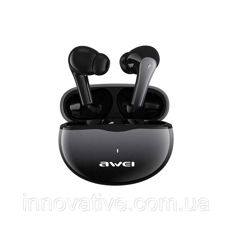 Бездротові Bluetooth навушники Awei T62 з подвійними мікрофонами ENC (Чорний), фото 1