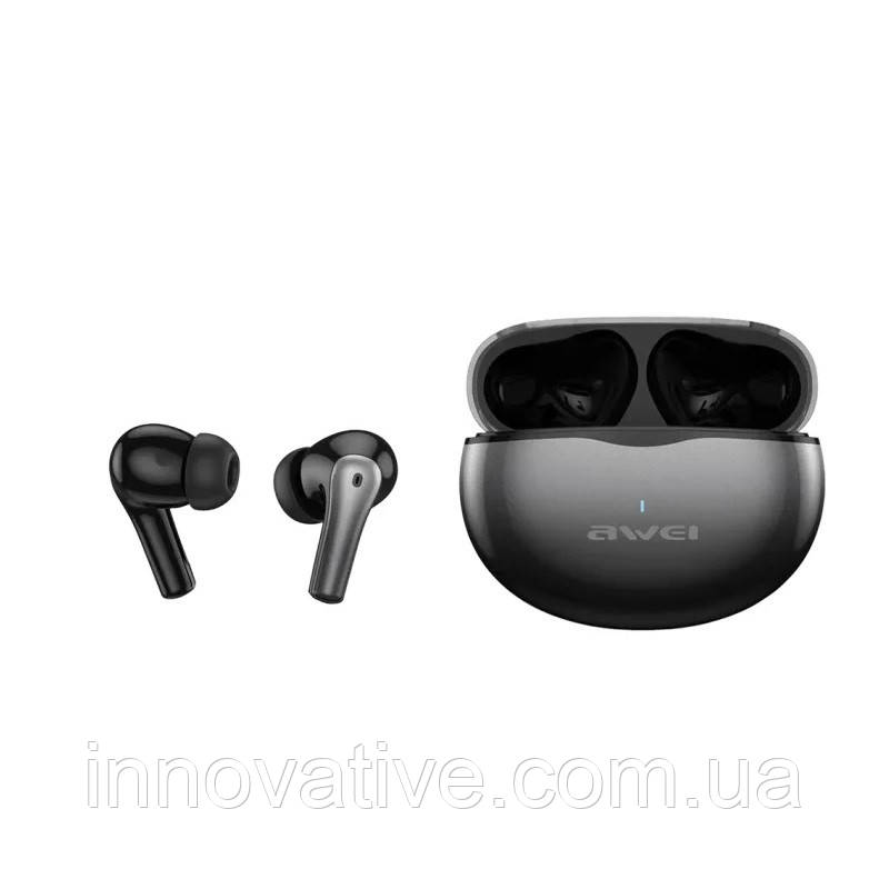 Беспроводные Bluetooth наушники Awei T62 с двойными микрофонами ENC (Черный) - фото 3 - id-p1866858172