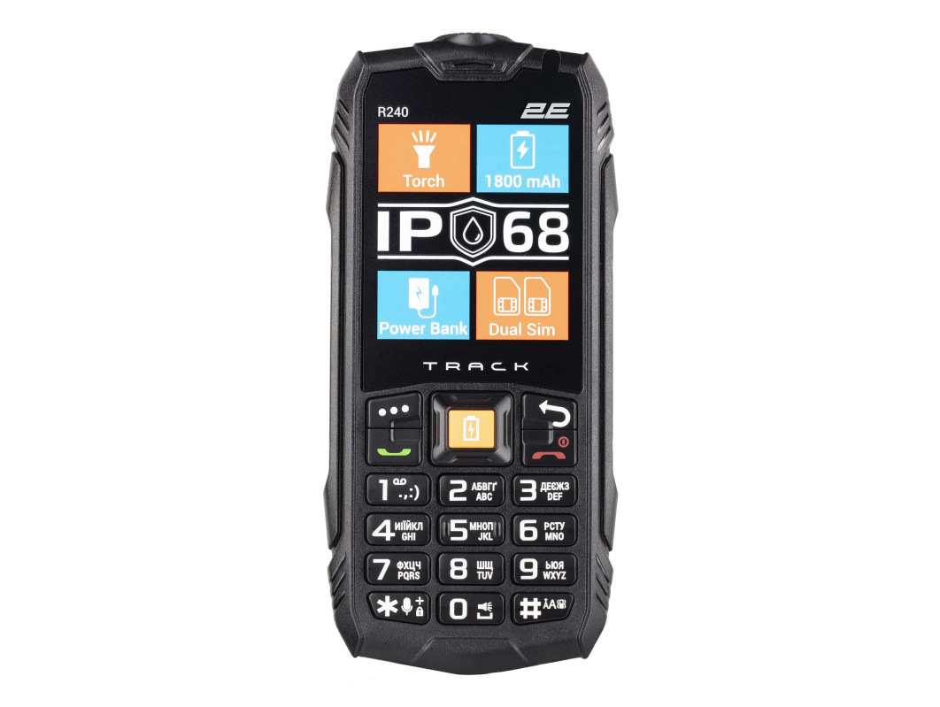 Мобільний кнопковий телефон 2E R240 2020 2.4" 2SIM, 1800 mAh, Чорний