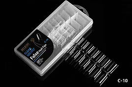 Типси гелеві прозоріі для нарощування нігтів BELEON 240 штук (Арковий френч) С-10