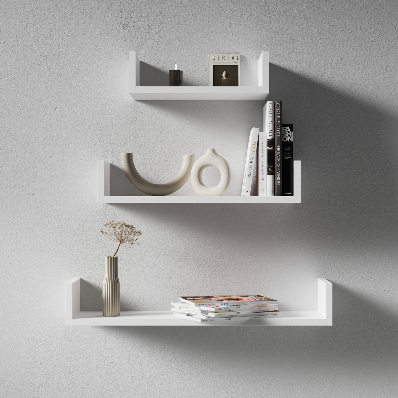 Полиця для книг настінна, Комплект навісних полиць з ДСП II NP-01, фото 1