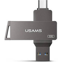 Флешка 32GB USAMS US-ZB199 Type-C OTG USB3.0 Grey N