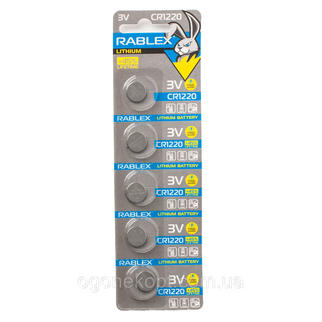 Батарейки RABLEX CR1220 LITHIUM 3V - фото 1 - id-p1866885400