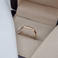 Классическое золотое обручальное кольцо тонкое, размер 18.5