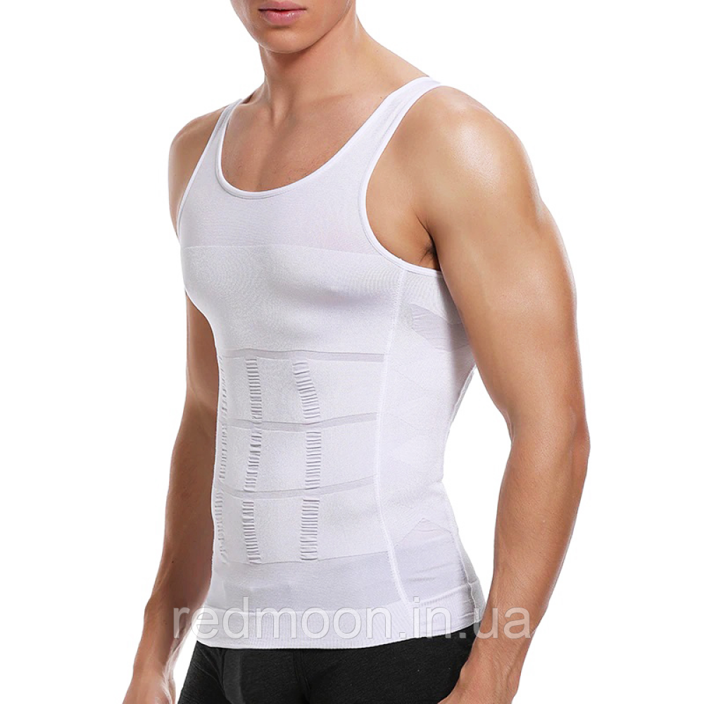 Стягуюча майка для чоловіків Slim Lift, М, Біла / Коригуюча майка для схуднення