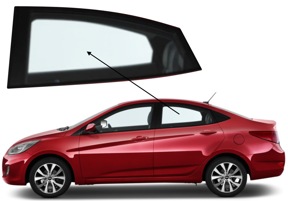 Боковое стекло Hyundai Accent 2011-2016 заднее левое