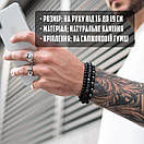 Браслет чоловічий з натурального каменю TWIN PEAKS чорний комплект, фото 4