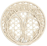 Підвісне крісло-гніздо з KREM 2607 | Садові качелі в стилі бохо, кремовий колір, фото 4