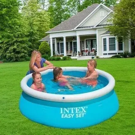 Сборный надувной наливной круглый детский бассейн цветной для дома сада Intex большой морской принт - фото 5 - id-p1866912761