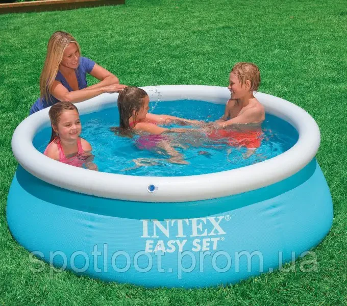Сборный надувной наливной круглый детский бассейн цветной для дома сада Intex большой морской принт - фото 1 - id-p1866912761