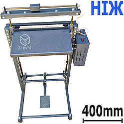 Зварювач підлоговий постійного нагріву з ножем 40см Єврошов 20мм Пайовик готових пакетів ПН-400н Зварювач ніж