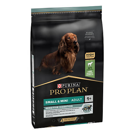 Сухий корм для собак Pro Plan Small&Mini Adult Sensitive Digestio для малих порід з ягням 7 кг, фото 1