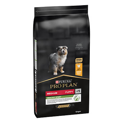 Сухий корм для цуценят Pro Plan Medium Puppy Healthy Start для середніх порід з куркою 12 кг, фото 1