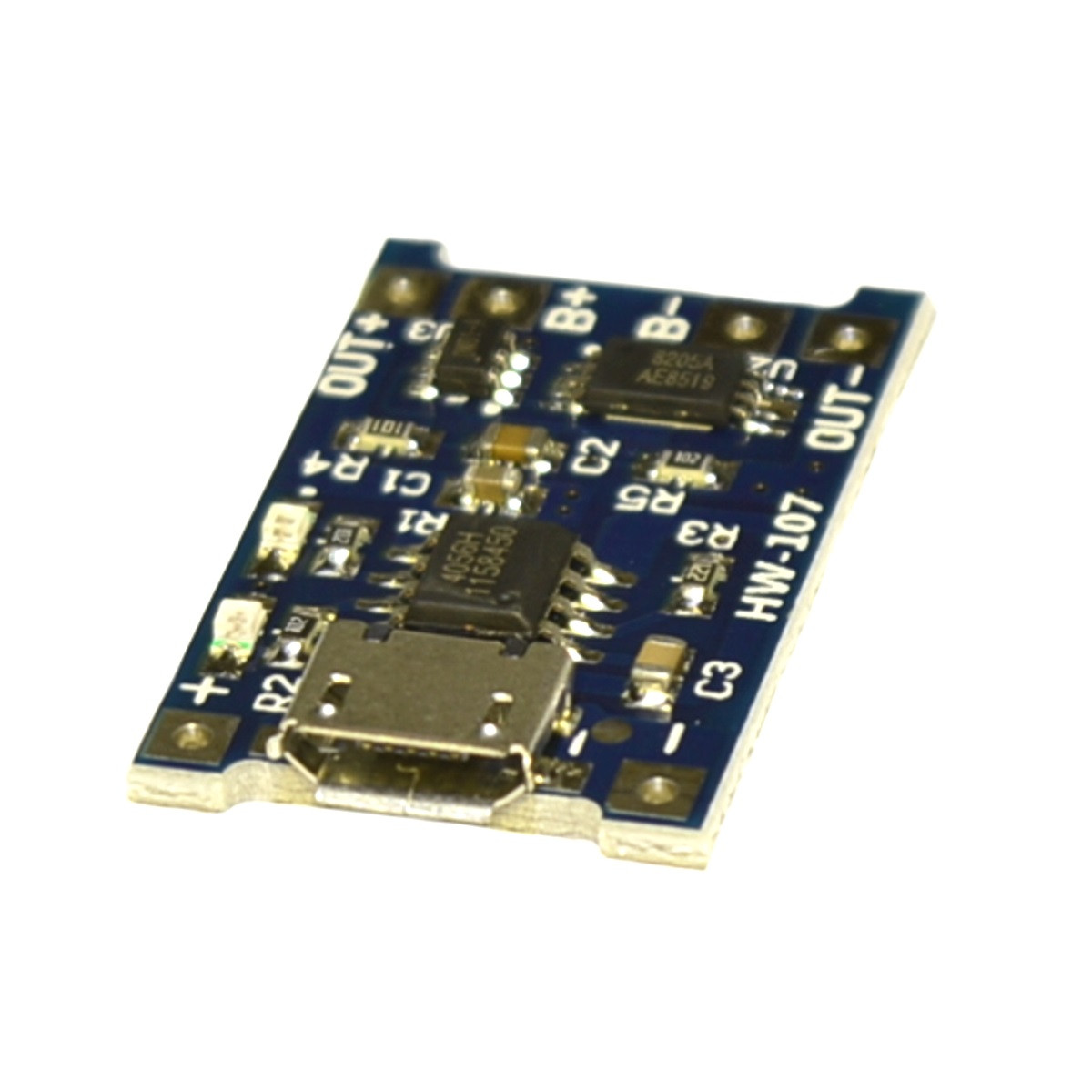 Модуль: зарядний пристрій для Li-ion акум., TP4056 (мікро-USB) 1A з захистом, фото 1