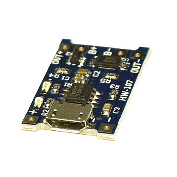 Модуль: зарядний пристрій для Li-ion акум., TP4056 (мікро-USB) 1A з захистом