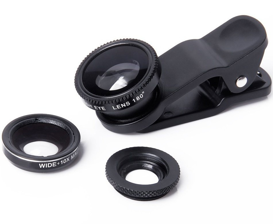 Фото лінзи об'єктиви для телефона 3 в 1, фото 1