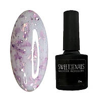 База для гель лака (ногтей) камуфлирующая с розовой фольгой Potal Base №5 Sweet Nails 8мл