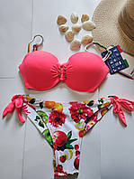 Купальник жіночий роздільний з чашкою бандо PUSH-UP SAME GAME 63355 рожевий
