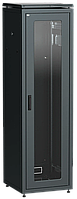 Шкаф сетевой 19" 47U 600х600мм стеклянная дверь черный [LN05-47U66-G] LINEA N УЕК