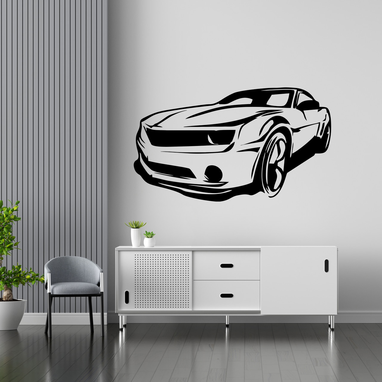 Вінілова інтер'єрна наклейка декор на стіну та шпалери (скло, меблі, дзеркало, метал) "Автомобіль. Авто" з оракалу