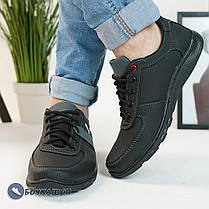 Чоловічі кросівки сіро-чорні з прошитою підошвою, фото 4