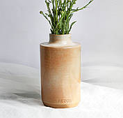 Ваза гончарна керамічна для квітів настільна "Лофт 2" 19 см Бежевий Rezon