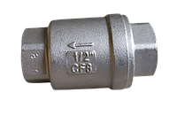 Клапан зворотний 1" (Ду 25) нержавіючий, різьбовий Ру63, муфтові клапани з нержавіючої сталі AISI304