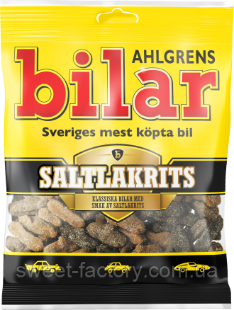 Лакрица Ahlgrens Bilar Saltlakrits Lakritz 130g, фото 1