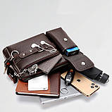 Чоловіча сумка через плече Weixier Барсетка Чоловіча сумка для документів Чорна, фото 8