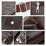 Чоловіча сумка через плече Weixier Барсетка Чоловіча сумка для документів Чорна, фото 7