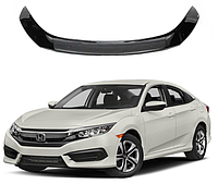 Дефлектор капота мухобойка на Honda Civic Седан X 2016-2021 (Хонда Цивик) EuroCap