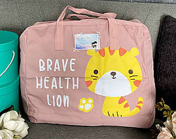 Дорожня сумка дитяча велика розмір 44х37х18 см Рожевий