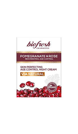 Відновлюючий нічний крем Via Natural Pomegranate and Rose від BioFresh 50 мл, фото 1