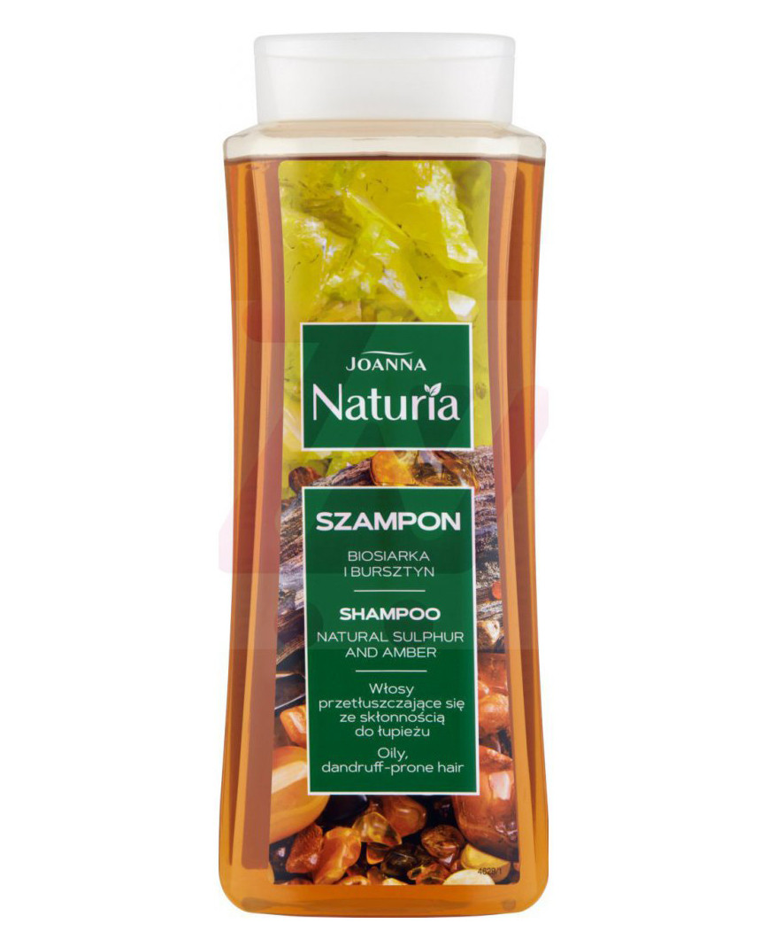 Бурштин шампунь для волосся проти лупи Joanna Naturia Shampoo Sulphur & Amber 500 ml