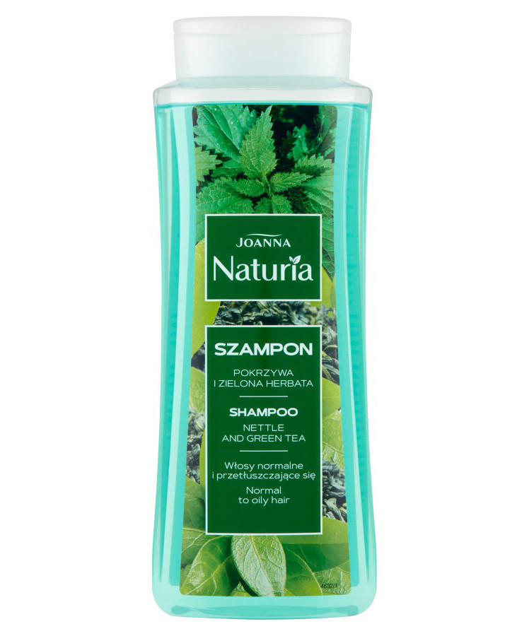 Шампунь Кропива і зелений чай для нормального і жирного волосся Joanna Naturia Shampoo Nettle And Green Tea 500 ml, фото 1